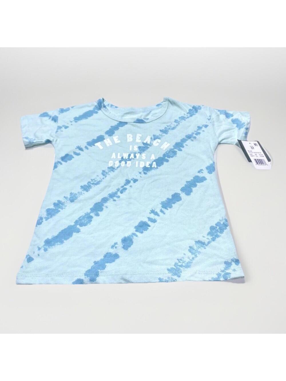 "The Beach is Always a Good Idea" Kids Tie Dye Graphic T-Shirt, Size 5T New !